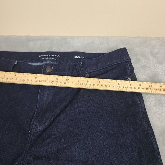 Banana‎ Republic Jeans Mens 35x30 Blue The Traveler Slim Fit Stretch Mid Rise - Picture 4 of 7